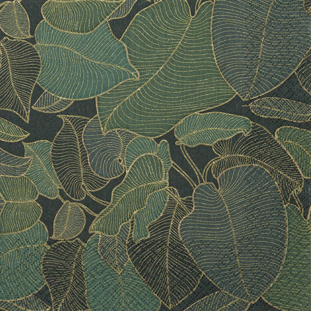 Paper Napkins 33cm, Art Nouveau Green image 0